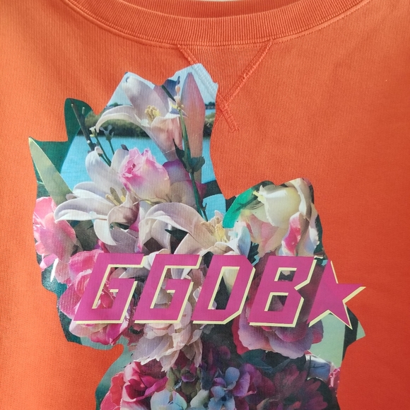 Golden Goose Floral Print Orange Sweatshirt Size S Small - Picture 4 of 9